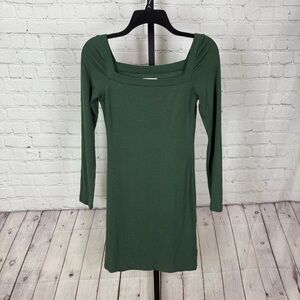 Urban Outfitters Mariella Bodycon Dress Green Long Sleeves Size Small